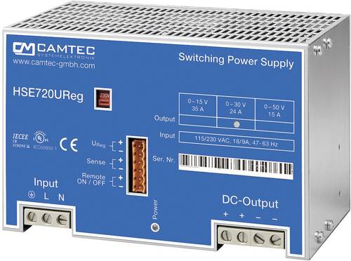 Camtec HSEUreg07201.50T Labornetzgerät, einstellbar 0 - 50 V/DC 15A 720W Anzahl Ausgänge 1 von Camtec
