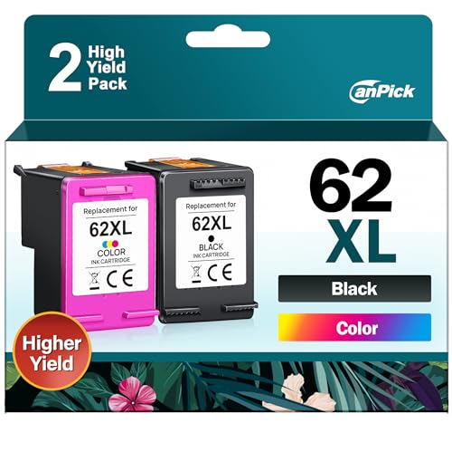 CanPick 62XL 62 XL Druckerpatronen Ersatz für HP 62 Druckerpatronen für HP 62xl schwarz und Farbe für HP Envy 5640 5540 7640 5548 5544 5646 OfficeJet 5740 5742 250 Patronen CanPick 62XL 62 XL Druckerpatronen Ersatz für HP 62 Druckerpatronen für HP 62xl schwarz und Farbe für HP Envy 5640 5540 7640 5548 5544 5646 OfficeJet 5740 5742 250 Patronen von CanPick