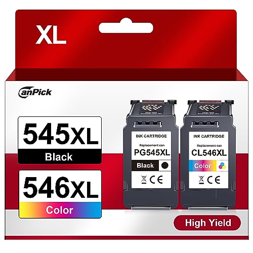 CanPick PG 545 CL 546 XL PG-545XL CL-546XL Multipack Ersatz für Canon Druckerpatrone 545 546 XL für Pixma MX495 TR4550 TR4551 MG2550s MG2555s TS3150 TS3151 TS3350 MG3050 MG3051 (1 Schwarz 1 Farbe) von CanPick