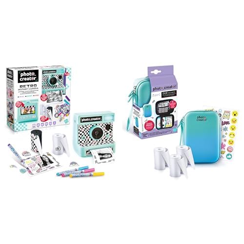 CANAL TOYS INSTANT Retro Camera, Photo Creator CLK 012- Schutzhülle für Digitale Sofortbildkamera, Aufbewahrungstasche für Sofortbildkamera, Thermopapierdruck & Stickerblätter CANAL TOYS INSTANT Retro Camera, Photo Creator CLK 012- Schutzhülle für Digitale Sofortbildkamera, Aufbewahrungstasche für Sofortbildkamera, Thermopapierdruck & Stickerblätter von Canal Toys