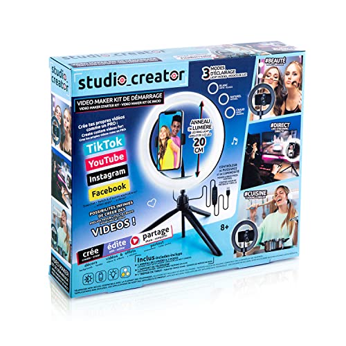 Canal Toys - Studio Creator Starter-Set für professionelle Videos, 3 Modi, mit Stativ, INF 019, Weiß von Canal Toys