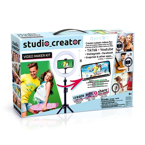 Studio Creator- Video Maker Kit , Selfie licht ringleuchte mit Stativ für Smartphone, Ab 8 Jahren von Canal Toys