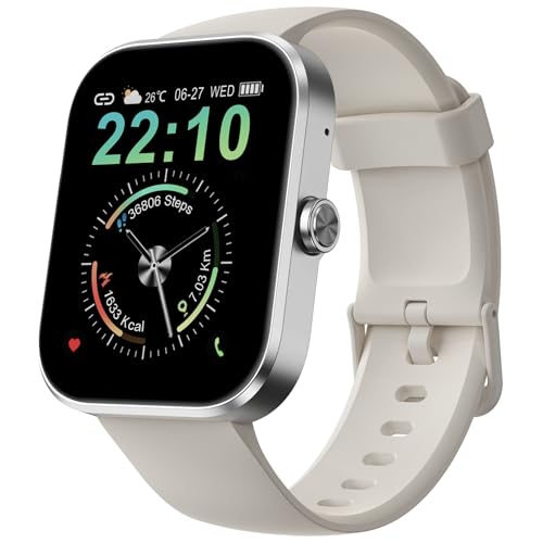 Canareen Smartwatch Herren Damen, Smart Watch mit 1,91" HD Touchscreen, 118+für Sportmodi Fitnessuhr mit Puls-Schlaf-Monitor Schrittzähler, Android iOS (weiß) von Canareen