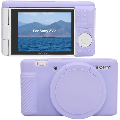 Canboc Schutzhülle für Sony ZV-1 Digitalkamera, ZV1, weiche Silikonhülle mit abnehmbarer Objektivabdeckung, Violett (nur Hülle) von Canboc