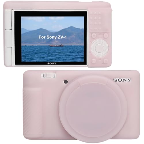 Canboc Schutzhülle für Sony ZV-1 Digitalkamera, ZV1 weiche Silikonhülle mit abnehmbarer Objektivabdeckung, Jelly Pink (nur Hülle) von Canboc