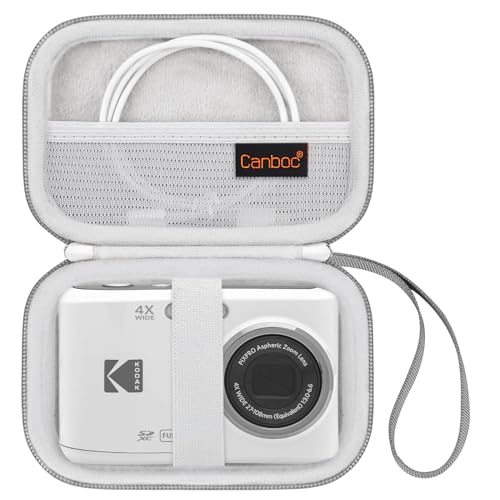 Canboc Tragetasche Kompatibel mit Kodak PIXPRO FZ55/FZ45/FZ43/FZ53 16MP Digitalkamera, Video Vlogging Kameratasche, Mesh Tasche Fit Kabel, Grau (nur Fall) von Canboc