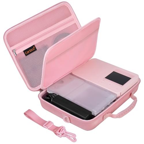 Canboc Tragetasche für Canon SELPHY CP1500 Kompaktfotodrucker, Farbtintenkassette, Papierset, Ladegerät und Akku, Bilddruckertasche mit abnehmbarem Schultergurt, Rosa (nur Fall) von Canboc