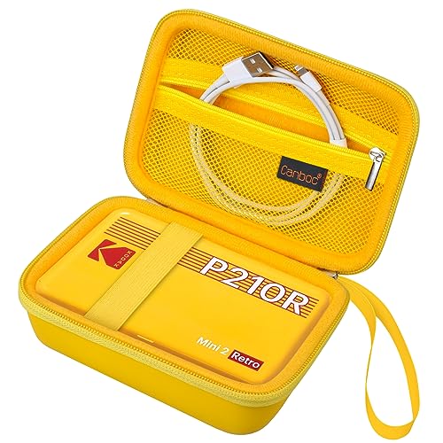 Canboc Tragetasche für Kodak P210 Mini 2 Retro 4PASS Portable Fotodrucker/Kodak Mini Shot 2 Retro 4PASS 2-in-1 Instant Digitalkamera, Netztasche für Fotopapier und Kabel, Gelb von Canboc