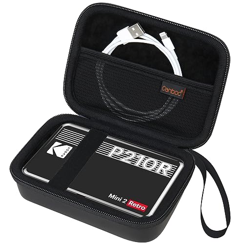 Canboc Tragetasche für Kodak Mini Shot 2 Retro 4PASS 2-in-1 Instant Digitalkamera/Kodak P210 Mini 2 Retro 4PASS Tragbarer Fotodrucker, Netztasche für Fotopapier und Kabel, schwarz von Canboc