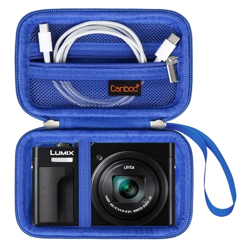 Canboc Tragetasche für Panasonic LUMIX DC-TZ99E/LX10/ZS80/ZS100/ZS70/ZS200/ZS60 4K Digitalkamera, Point and Shoot Kameratasche, Reißverschluss Mesh Tasche passt USB Kabel, Batterien, Blau Canboc Tragetasche für Panasonic LUMIX DC-TZ99E/LX10/ZS80/ZS100/ZS70/ZS200/ZS60 4K Digitalkamera, Point and Shoot Kameratasche, Reißverschluss Mesh Tasche passt USB Kabel, Batterien, Blau von Canboc