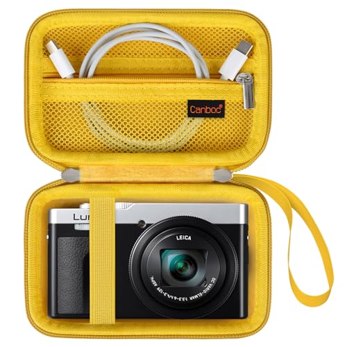 Canboc Tragetasche für Panasonic LUMIX DC-TZ99E/LX10/ZS80/ZS100/ZS70/ZS200/ZS60 4K Digitalkamera, Point and Shoot Kameratasche, Reißverschluss Mesh Tasche passt USB Kabel, Batterien, Gelb Canboc Tragetasche für Panasonic LUMIX DC-TZ99E/LX10/ZS80/ZS100/ZS70/ZS200/ZS60 4K Digitalkamera, Point and Shoot Kameratasche, Reißverschluss Mesh Tasche passt USB Kabel, Batterien, Gelb von Canboc