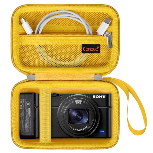 Canboc Tragetasche für Sony RX100 VII/RX100 VI/RX100 V/RX100 IV/RX100 III Kompakte Digitalkamera, Point and Shoot Vlogging Kameratasche, Reißverschluss Mesh Tasche passt USB Kabel, Batterien, Gelb Canboc Tragetasche für Sony RX100 VII/RX100 VI/RX100 V/RX100 IV/RX100 III Kompakte Digitalkamera, Point and Shoot Vlogging Kameratasche, Reißverschluss Mesh Tasche passt USB Kabel, Batterien, Gelb von Canboc