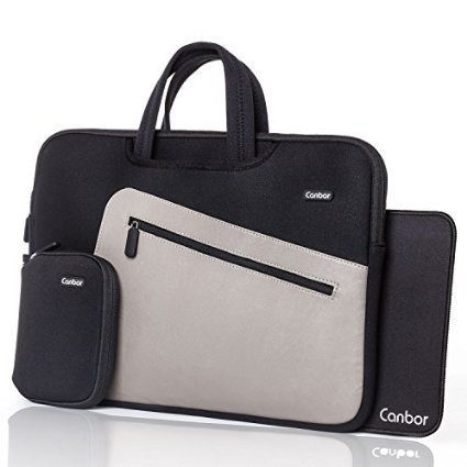 Canbor Laptoptasche Notebooktasche Wasserabweisend Laptophülle Laptop-Tasche 14 15 15.6 Zoll für Apple Macbook Pro / Notebook Computer / Ultrabooks / HP Dell Acer Lenovo Asus Sony - Schwarz 15.6 Zoll von Canbor