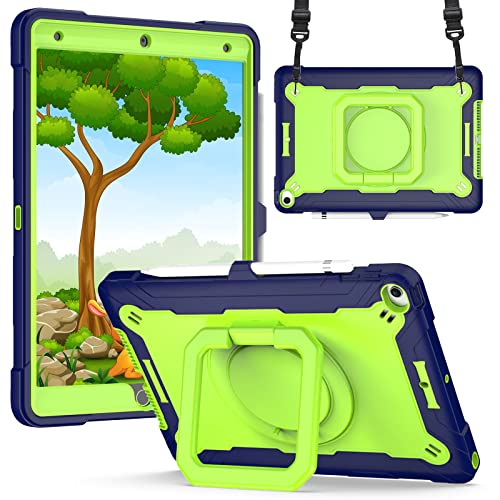 Geeignet für iPad Pro 10,5/Air3 2019 Bunte Silikon-Tablet-Schale iPad 10,7 Zoll (27,7 cm) sturzsichere Rückseite mit Displayschutzfolie, Stifthalter und Armbandhalterung (grün) von Cancan
