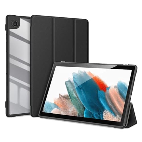 Hülle für Samsung Galaxy Tab S8 Plus 2022/S7 FE 2021/S7 Plus 2020 12,4 Zoll Transparent Stoßfest Back Cover Eingebauter Stifthalter, Auto Sleep/Wake-Schwarz von Cancan