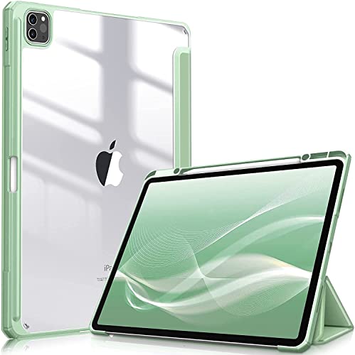 Schutzhülle für iPad 10,2 Zoll (25,9 cm), iPad 9. / 8. / 7. Generation, mit Stifthalter, stoßfest, transparent, Rückseite für iPad 10.2, automatische Wake/Sleep-Grün von Cancan