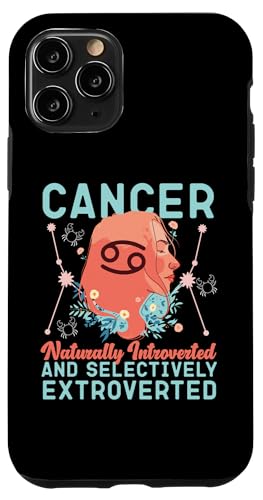 Krebs-Sternzeichen: natürlich eingeführt, selektiv extrovertiert Hülle für iPhone 11 Pro von Cancer Zodiac Sign Designs For Women