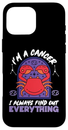 Sternzeichen Krebs: Ich bin ein Krebs - Ich finde immer alles heraus Hülle für iPhone 16 Pro Max Sternzeichen Krebs: Ich bin ein Krebs - Ich finde immer alles heraus Hülle für iPhone 16 Pro Max von Cancer Zodiac Sign Designs For Women