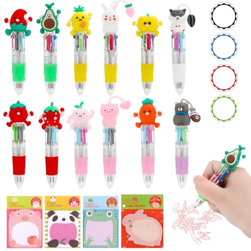 Candcamp 12 Stück bunte Stifte, 4-in-1-Stifte mit 4 niedlichen Haftnotizen, Kinder-Schreibwaren für Kinder, Studenten, Partytütenfüller, Schulbedarf Candcamp 12 Stück bunte Stifte, 4-in-1-Stifte mit 4 niedlichen Haftnotizen, Kinder-Schreibwaren für Kinder, Studenten, Partytütenfüller, Schulbedarf von Candcamp