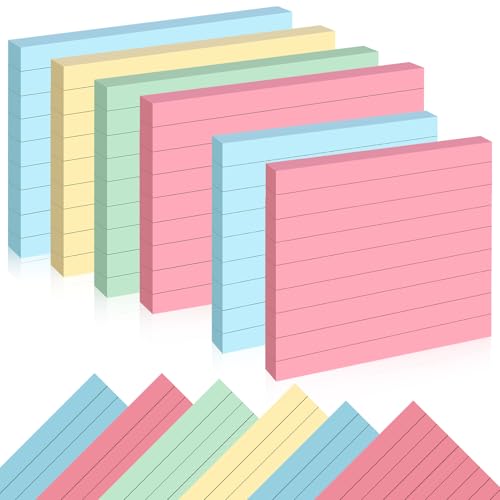 Farbige Karteikarten, liniert, Lernkarten, verschiedene Farben, liniert, liniert, für Büro, Schule, Zuhause, 600 Stück von Candcamp