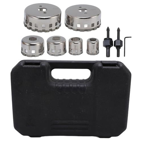 Carbid-Loch-Sägen-Kit, 9 Stück 1-3 (25 Mm-73 mm) Lochschneider mit Locating Center Bit, Hochleistungs-Diamantbeschichtungslochöffnungsöffnung für Fliesenmarmorglas S von Candeon