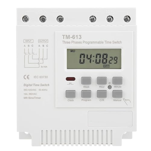 Programmierbares Zeitrelais 380V, 3-Phasen Digitale Zeitschaltuhr Schalter Wochenzeitschaltuhr Zeitschalter Lcd Power Wöchentliche Programmierbare Zeitrelais, Tm-613 Zeitschaltuhr Zeitrelais von Candeon