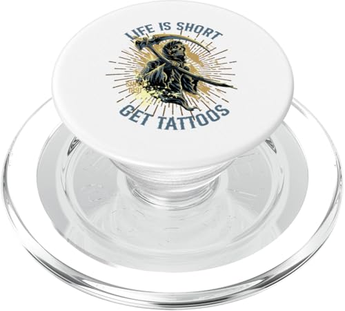 Das Leben ist kurz, hol dir Tattoos, Reaper PopSockets PopGrip für MagSafe Das Leben ist kurz, hol dir Tattoos, Reaper PopSockets PopGrip für MagSafe von Candis Raechelle Designs