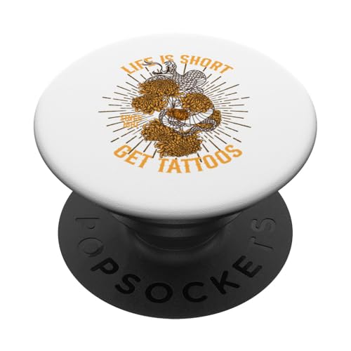 Das Leben ist kurz Lass dich tätowieren PopSockets Klebender PopGrip von Candis Raechelle Designs