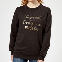 All You Need Is Prosecco And Bubbles Women's Sweatshirt - Black - 5XL von Candlelight