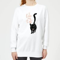 Candlelight I Love My Cat Black Cat Women's Sweatshirt - White - 5XL von Candlelight