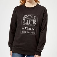 Enjoy The Little Things In Life Women's Sweatshirt - Black - 5XL von Candlelight