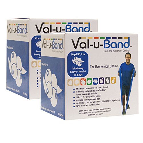 CanDo 2 x Trainingsband / Gymnastikband, Länge 45 m, Val-u-Band® - blaubeere (medium) von Cando