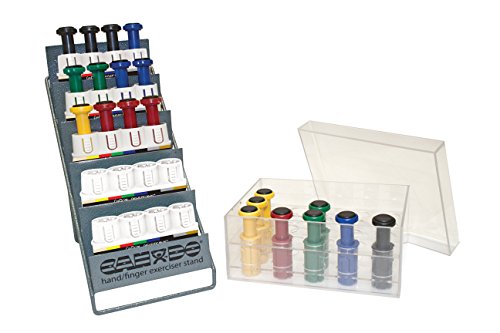 CanDo Handtrainer, Fingertrainer Cando Digi-Flex - 5 Basisgeräte, 20 Knöpfe (je 4 pro Schwierigkeitsgrad - sehr leicht bis sehr schwer), Aufbewahrungsbox und Display, multi, 10-3842 von Cando