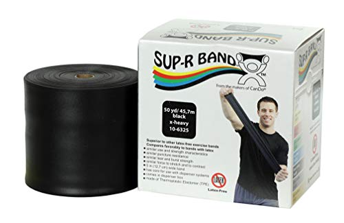 CanDo Trainingsband / Gymnastikband, Länge 45,7 m, Sup-R Band® - latexfrei, schwarz (sehr schwer) von Cando