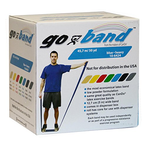 CanDo Trainingsband / Gymnastikband, Länge 45 m, Go-Band, blau (schwer) von Cando