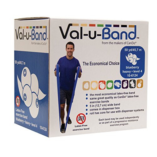 CanDo Trainingsband / Gymnastikband, Länge 45 m, Val-u-Band®, latexfrei - blaubeere (medium) von Cando