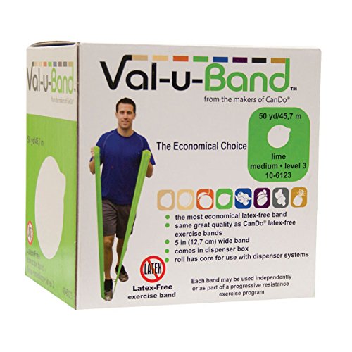 CanDo Trainingsband / Gymnastikband, Länge 45 m, Val-u-Band®, latexfrei - hellgrün (leicht) von Cando