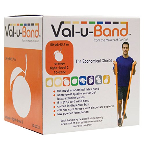 CanDo Trainingsband / Gymnastikband, Länge 45 m, Val-u-Band - orange (sehr leicht), 10-6222 von Cando