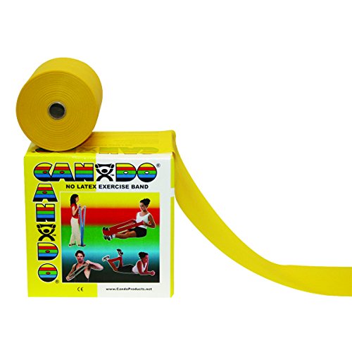 CanDo Trainingsband LATEXFREI / Gymnastikband, Länge 45 m - gelb (sehr leicht) von Cando