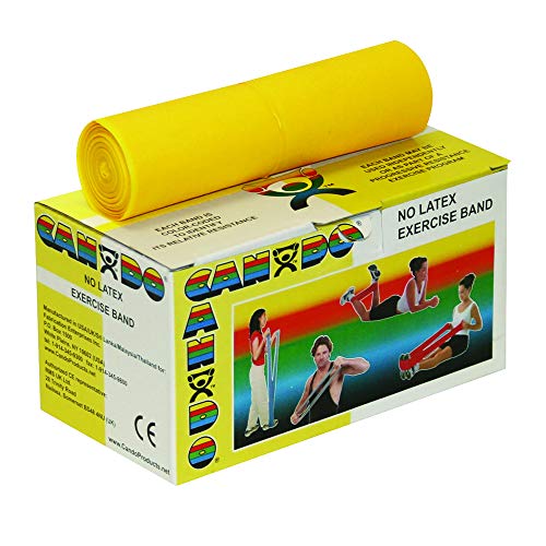 CanDo Trainingsband LATEXFREI / Widerstandsband / Gymnastikband - Länge 5,5 m - gelb (sehr leicht) von Cando