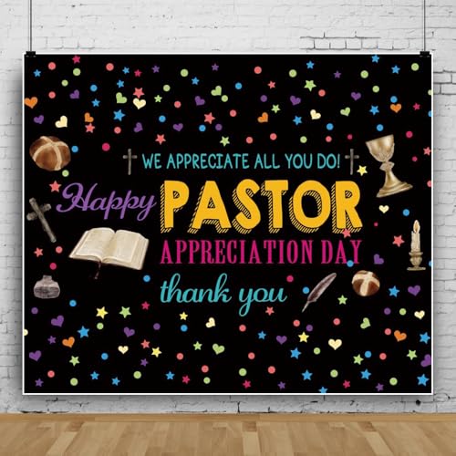 Canessioa Fotohintergründe "Happy Pastor" mit Aufschrift "We Appreciate All You Do", Party- und Fotografie-Dekorationen, Vinyl, schwarz, Banner, Hintergrund, Stoff, Studio-Aufnahmen, Requisiten, 3 x Canessioa Fotohintergründe "Happy Pastor" mit Aufschrift "We Appreciate All You Do", Party- und Fotografie-Dekorationen, Vinyl, schwarz, Banner, Hintergrund, Stoff, Studio-Aufnahmen, Requisiten, 3 x von Canessioa