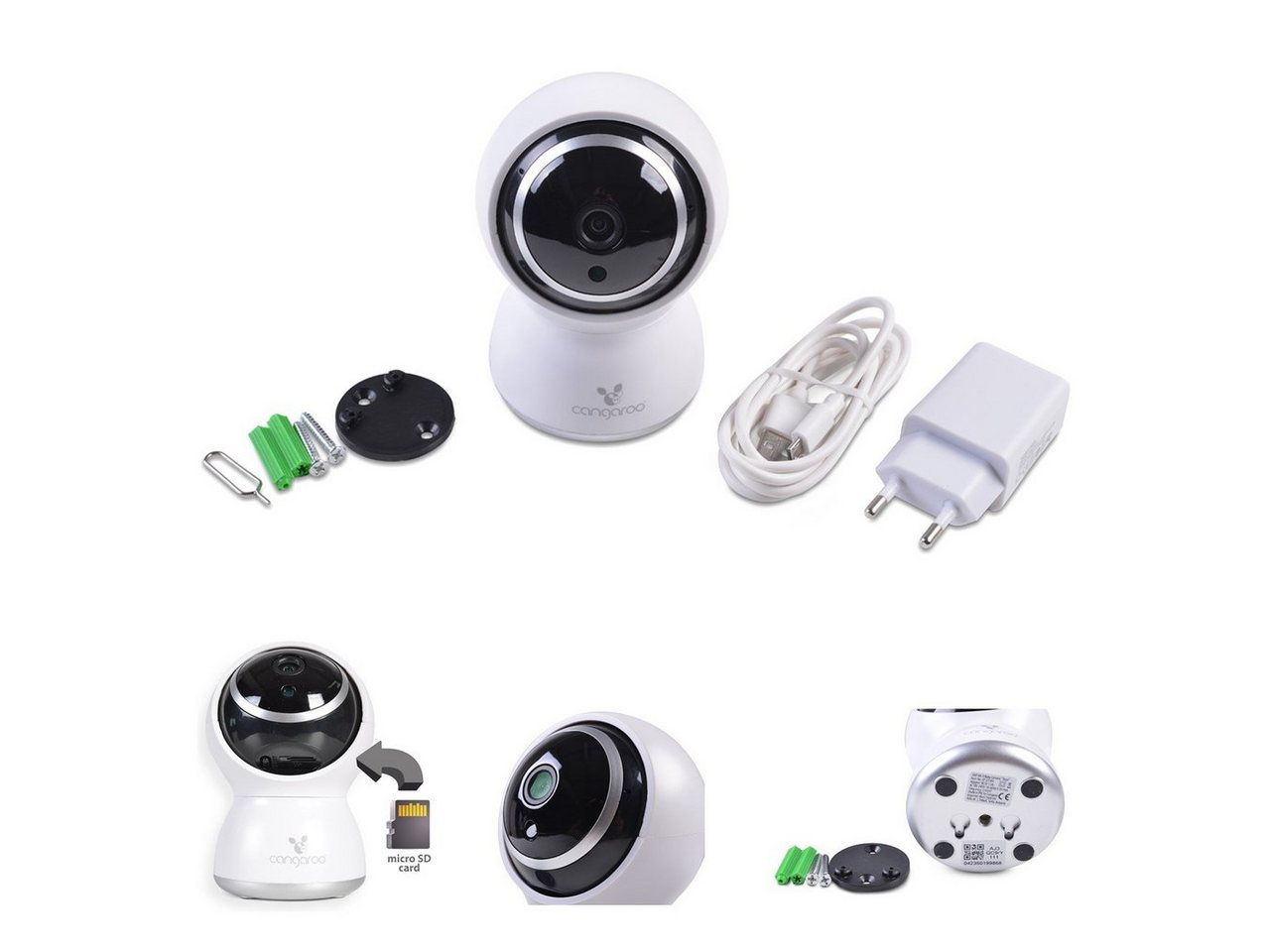 Cangaroo Video-Babyphone Babyphone Teya, 360° Drehung, Wi-Fi/Lan Kamera, LED-Infrarot-Nachsicht von Cangaroo