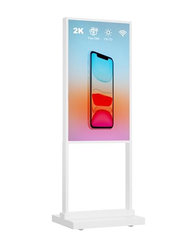 109,2 cm (43 Zoll) digitaler LCD-Fuß mit vertikaler Menütafel, Metallrahmen (weiß, 109 cm) von Canlarriz