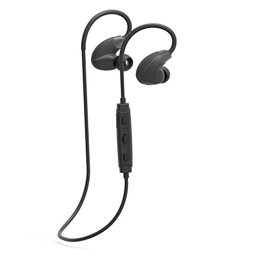 Cannice SC1411 Y4 Bluetooth Kopfhörer In Ear | Kabellose 4.1 Sport Kopfhörer Stereo mit Ohrbügel | 10m Reichweite, Ultra leicht, wasserabweisend, schwarz von Cannice