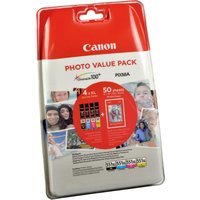 4 Canon Tinten 6443B006  CLI-551XL  BK C M Y  50 Blatt 10x15 von Canon