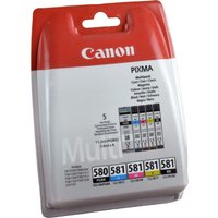 5 Canon Tinten 2078C005  PGI-580PGBK  CLI-581 BK C M Y  4-farbig von Canon