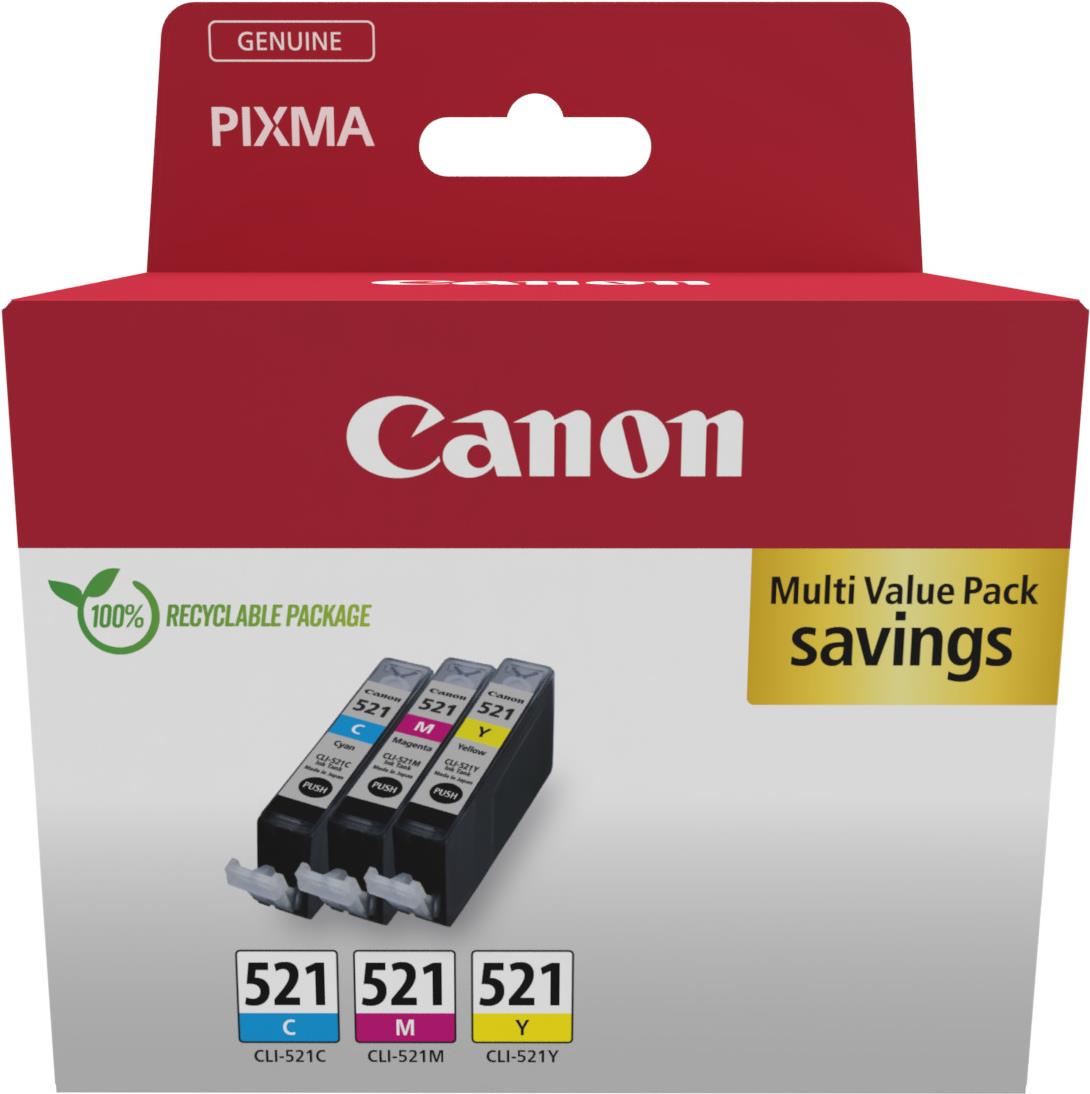 CANON CLI-521 Ink Cartridge Multipack cmy BLISTER (2934B015) von Canon