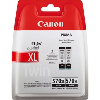 Canon 0318C007 PGI-570XL PGBK pigmentiertes schwarz Tintenpatrone Doppelpack von Canon