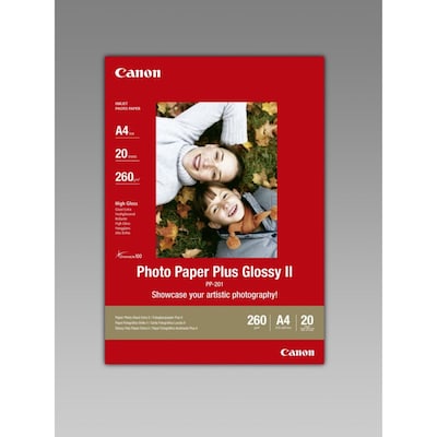 Canon 2311B019 Fotopapier Plus II PP-201 glänzend A4, 20 Blatt, 260 g/m² von Canon