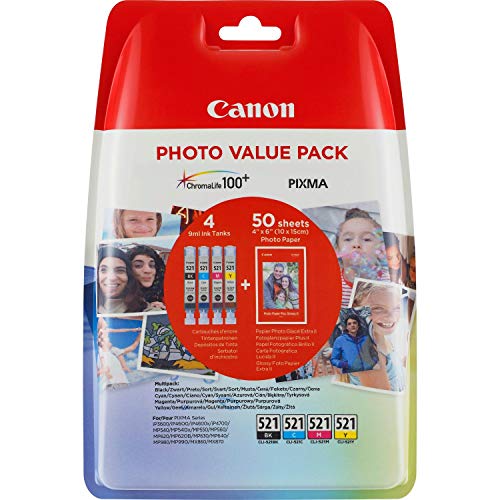 Canon 2933B010 Multi-Pack Original Tintenpatronen, Schwarz/Gelb/Magenta/Cyan, 4-er Pack von Canon